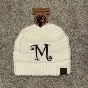 “M” Initialed Beanie